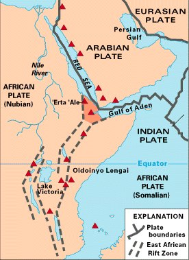 Map of the Rift valley